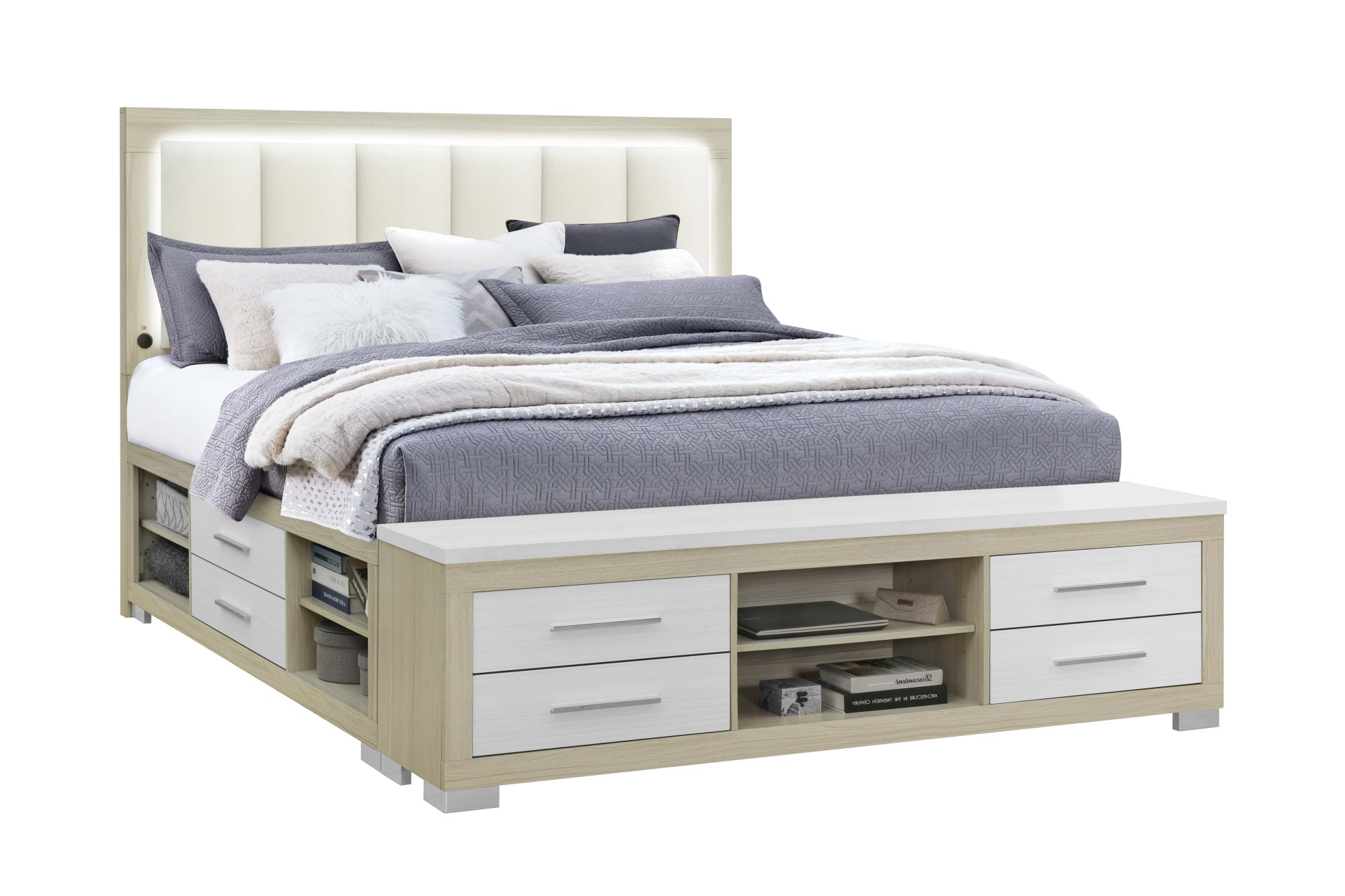 Emma Natural-White Bedroom Set view 3
