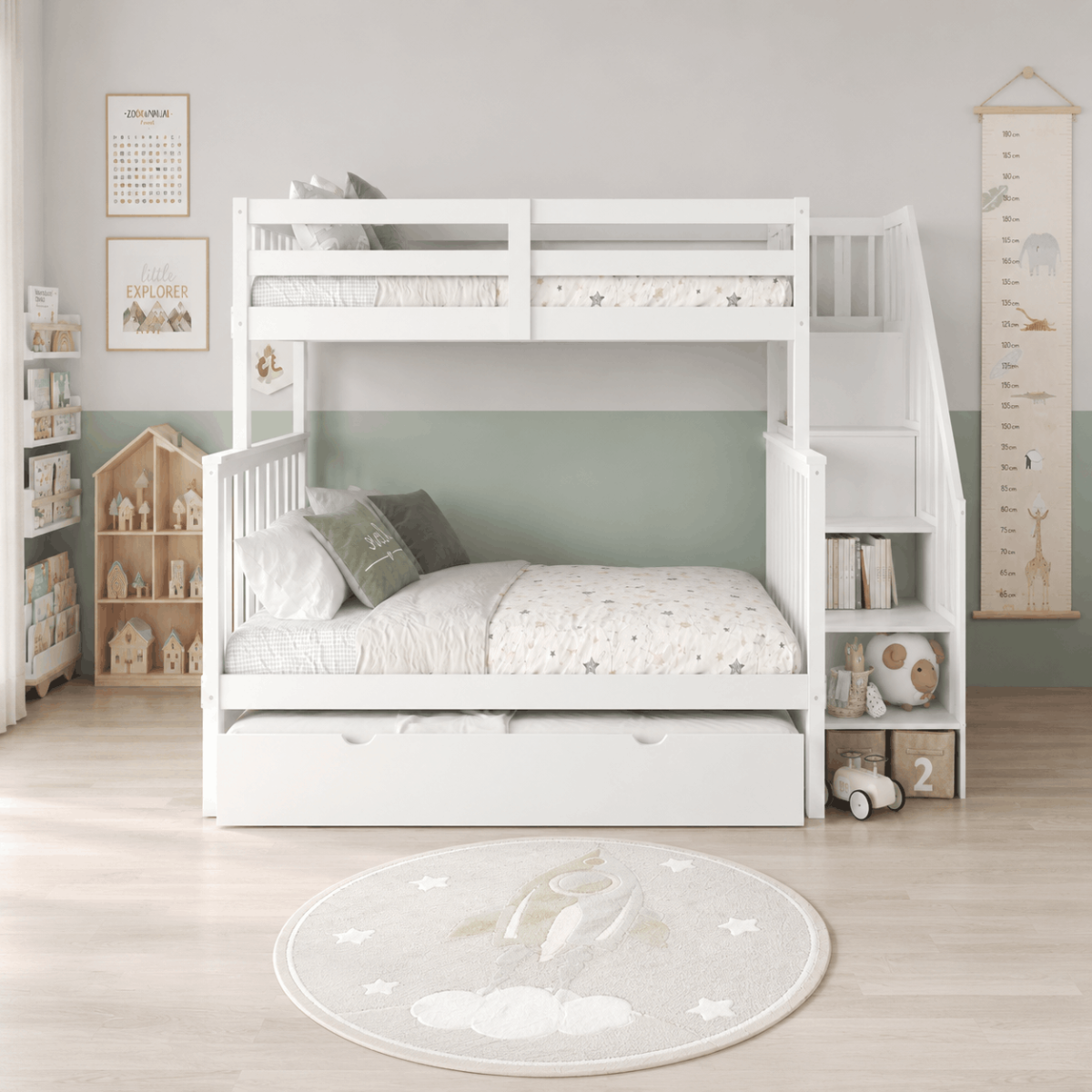 FH-2594 Single over Double Staircase Bunk Bed view 4